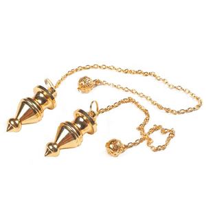 Pendule en métal de guérison naturelle Pendules de radiesthésie sculptés en or égyptien en agate de pierres précieuses Fournisseur de haute qualité - Product Image 1