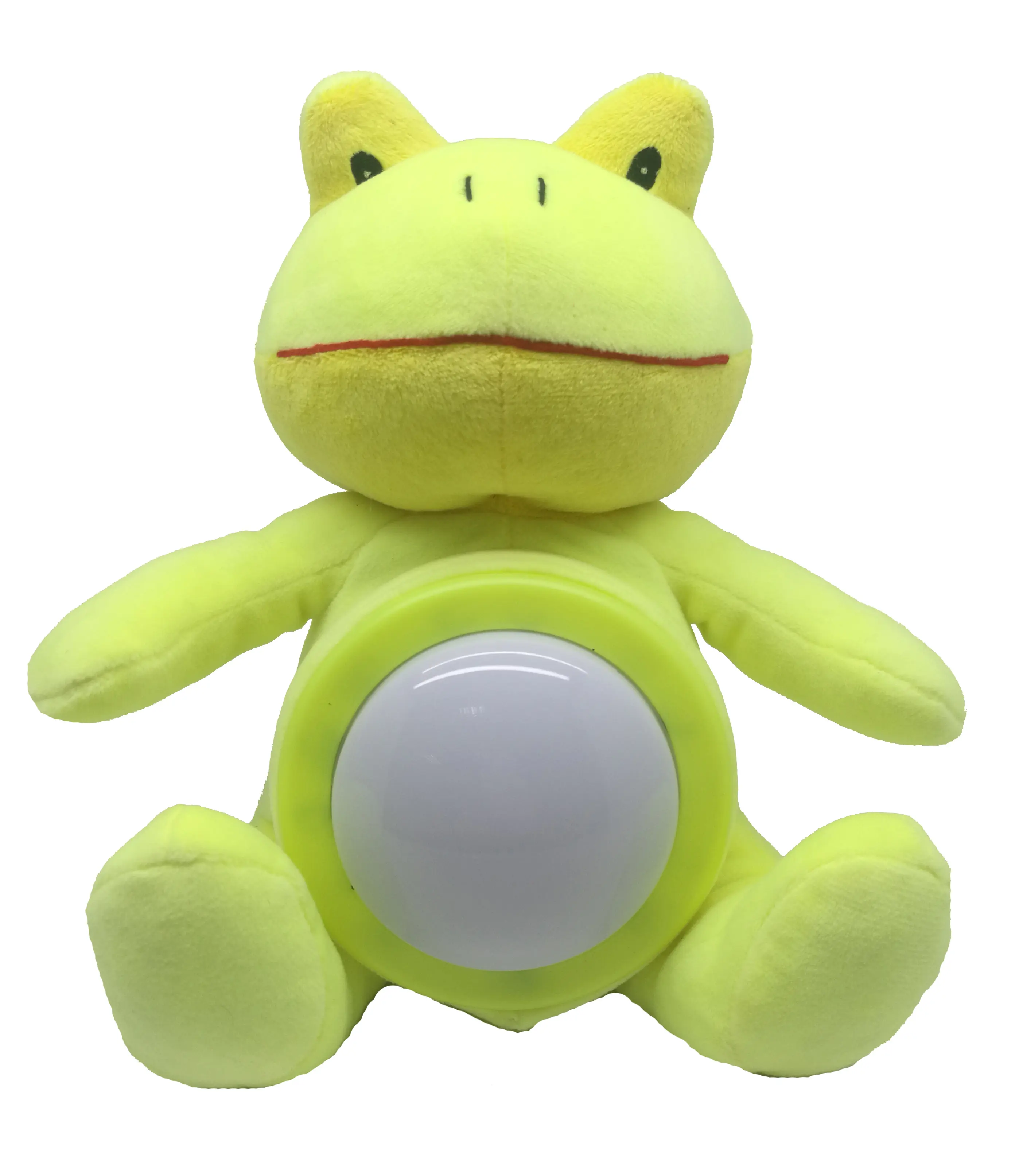 Customized Baby Stuffed Animal Electronic Musical Plush Toys Night Lights Push frog