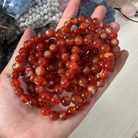Vente en gros de bijoux tendance de 8mm perles rondes en pierre cornaline bracelet élastique en cristal pour cadeau