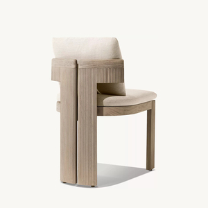 Ensemble de table et chaises de salle à manger en teck moderne pour jardin, patio, hôtels, cours, écoles, entrées, villas - Meubles d'extérieur - Product Image 5