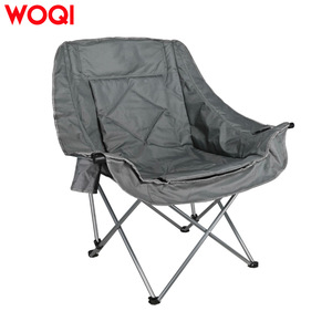 Chaise pliante portable Woqi grise pour extérieur et jardin avec porte-gobelet et sac de transport 53x50x93 cm - Product Image 3