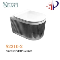 SDAYI LUXE salle de bain siphonique une pièce fille chinoise wc couleur or argent toilette suspendue à vendre