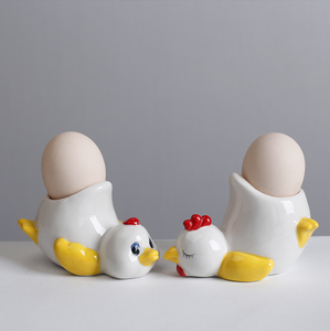 Vente en gros de porte-œufs en céramique en forme de poulet et de canard, plateau à œufs personnalisé pour le petit-déjeuner, accessoires pour œufs - Product Image 2