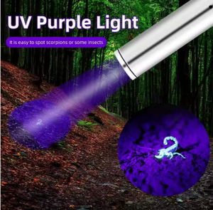 USB перезаряжаемый светодиодный фонарик из нержавеющей стали с УФ-лампой, 365 нм для пресс-формы, обнаружение мха, алюминиевый сплав, ручной тактический фонарик - Product Image 6