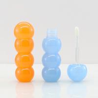Tubes de brillant à lèvres personnalisés de luxe 3 ml, vides, transparents bleus, avec applicateur, design mignon, impression sérigraphique et UV