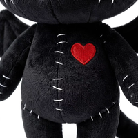 Service de conception de poupées et jouets en peluche personnalisés : Chat chauve-souris gothique, Animal en peluche style Stitch, Chat en peluche style Coraline avec yeux boutonnés, rembourré en coton PP