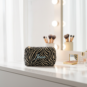 <span class=keywords><strong>Borsa</strong></span> Cosmetica Personalizzata con Zebrate, Pochette da Viaggio Ricamata, <span class=keywords><strong>Organizer</strong></span> Quotidiano per la Bellezza Femminile - Product Image 6