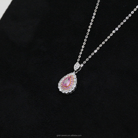 Luxuriöses 14K Weißgold Halsketten- und Ohrring-Set mit Natürlichen Rosa und Weißen Saphiren, Atemberaubendes Elegantes Schmuckgeschenk für Frauen