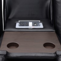 Geeksofa, asiento de teatro reclinable eléctrico con reposacabezas eléctrico, mesa desplegable sobre la cabeza, diseño de Control táctil, toma de corriente de luz