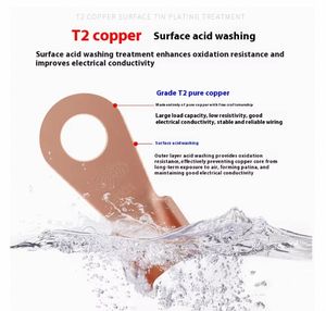 Ot bakır burun soğuk preslenmiş kablolama sıkma terminali 16 kare ulusal standart Terminal bloğu 20/30/50/100A/200A kablo terminalleri - Product Image 3