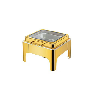 Scaldavivande Elettrico Quadrato in Acciaio Inossidabile Dorato, Set da Buffet 9L, <span class=keywords><strong>Design</strong></span> Moderno, Marca TaiDing, per Hotel e <span class=keywords><strong>Ristoranti</strong></span> Commerciali - Product Image 4