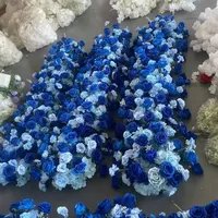 Chemin de table multicolore en rangée de roses pour décoration de mariage, toile de fond, arche, banquet, événement, accessoire floral