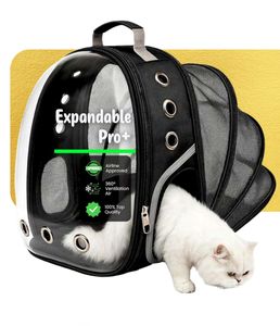 Portable Expandable Cat Travel Bag Foldable Pet <b>Carrier</b> <b>Backpack</b> Style <b>Carrier</b> with Extra Space Breathable Mesh Panels - Product Image 1