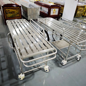 Chariot mortuaire professionnel en acier inoxydable, transporteur de corps avec surface facile à nettoyer - Product Image 4