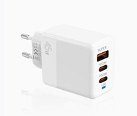Chargeur USB-C 45W QC3.0 PD à 2 ports, station de charge rapide pour téléphone portable, écouteurs, appareil photo, ordinateur portable, compatible avec les prises EU/US/UK 5V/3A