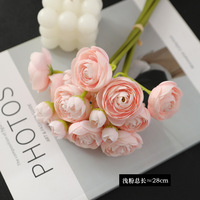 6 bouquets de fleurs de thé artificielles Little Rose Mettez le bouquet pour la décoration d'arrangement de fleurs de maison de fête de mariage