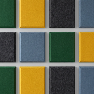 Tuile acoustique carrée auto-adhésive en PET, bord biseauté à 45°, ignifuge, NRC 0.9, insonorisante, décoration murale, panneau en feutre à coller soi-même - Product Image 5