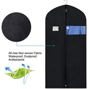 <span class=keywords><strong>Housse</strong></span> de vêtement en tissu non tissé avec fenêtre transparente et <span class=keywords><strong>porte</strong></span>-carte d'identité, idéale pour costumes, vestes et manteaux – Parfaite pour les hôtels et les blanchisseries – Offre spéciale - Product Image 6
