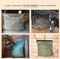 DM Filet à foin sans nœuds à alimentation lente pour chevaux / Sac à foin suspendu à ouverture supérieure grande capacité pour une alimentation d'une journée entière / Pour remorque 80x90cm