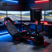 Siège de jeu GY046-4, cockpit de simulation de course, chaise de simulateur de conduite avec cadre de volant réglable
