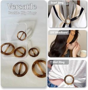 Versatile Piece Resin <b>Ring</b> Set With Free Storage Box <b>Size</b> Tort Clips Buckles For Scarves T Shirts Belts Tops <b>Adjustable</b> Classic - Product Image 4