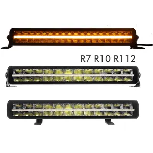 R112 R7 R10 Off Road Led Bar e marked 22 ''32'' 42 ''52 인치 화이트 앰버 DRL 피아노 키 트럭 오프로드 4x4 Led 라이트 바 위치