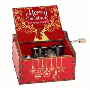 Caja Musical <span class=keywords><strong>de</strong></span> Madera con Temática <span class=keywords><strong>Navideña</strong></span>, Adecuada para Exhibición en Escritorio como Decoración, Regalos Navideños G26-328 - Product Image 1