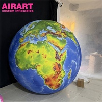 Grand modèle de globe terrestre gonflable suspendu, sphère terrestre gonflable avec impression HD pour la décoration de plafond d'événements de musées scientifiques