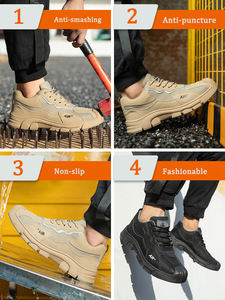 Zapatos de Seguridad Unisex JIANKUN de Corte Bajo, con Punta de Acero, Antiaplastamiento, Antipinchazos, Impermeables, con Parte Superior de Microfibra - Product Image 3