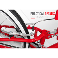 Vélo de montagne pliable pour adultes de 26 pouces avec double suspension, 21 vitesses, fourche en acier, système de freinage double V avec roulement à billes