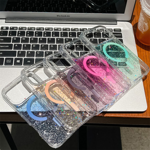 เคสโทรศัพท์มือถือ iPhone 17 16 15 14 Pro Max ลายกลิตเตอร์รุ้งเพชรแม่เหล็ก พร้อมเลนส์กล้องไล่เฉดสีแบบ Ombre  ฝาหลังแบบ Bling Gradient - Product Image 5