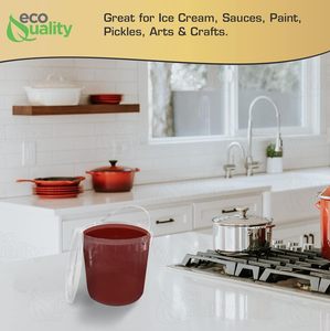 1 Gói 1 Gallon (128 Oz) Rõ Ràng Nhựa Xô Nắp Xử Lý BPA Cấp Thực Phẩm Miễn Phí Lò Vi Sóng Tủ Đông An Toàn <span class=keywords><strong>Ice</strong></span> Cream Bồn Tắm Có Nắp Đậy Thực Phẩm - Product Image 6