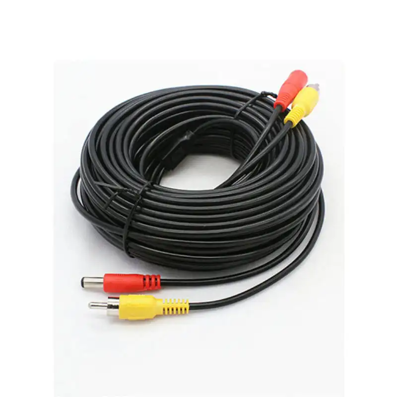 Cable de audio y vídeo de línea integrada, monitoreo multimedia DC DVR RCA, 20m, 3,5mm