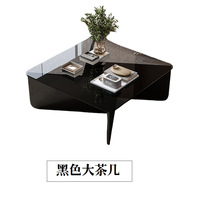 Table basse moderne de style italien, légère et luxueuse, avec structure en bois et plateau en verre, mobile, pour petit appartement, salon