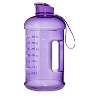 Bouteille d'eau motivante en plastique sans BPA de 2,2 L (64 oz) avec marqueur de temps, best-seller aux États-Unis et en Europe