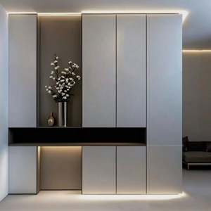 Meuble à chaussures en bois ultra-fin de style européen moderne, vente en gros, luxe gris, garantie 5 ans - Product Image 1