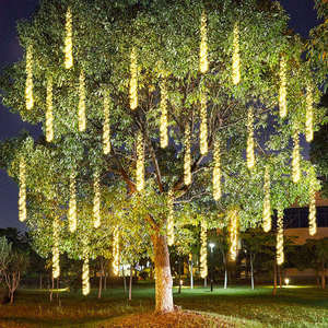Vente chaude pétard météore <span class=keywords><strong>douche</strong></span> guirlande lumineuse extérieure <span class=keywords><strong>solaire</strong></span> LED rvb arbre de noël fête mariage événement décorations - Product Image 1