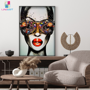 UNIART-Peinture sur toile <span class=keywords><strong>pour</strong></span> femme, art <span class=keywords><strong>mural</strong></span>, <span class=keywords><strong>image</strong></span> de rue, décoration de salon, <span class=keywords><strong>cadre</strong></span> en aluminium - Product Image 5