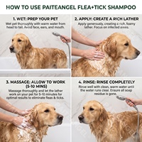 Shampoing anti-puces et tiques pour animaux de compagnie 300ml – Nettoyage doux, soin apaisant rapide, extrait végétal, marque privée