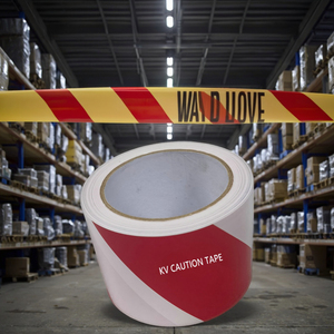 Nguy hiểm xây dựng khu vực cảnh báo băng không dính màu đỏ trắng sọc chướng ngại vật thận trọng PE vật liệu nhựa rào cản Băng - Product Image 1