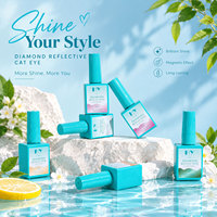 Vernis à ongles magnétique Hanyi Private Label, personnalisable, naturel, végan, effet diamant réfléchissant, œil de chat, 24 couleurs, 15 ml