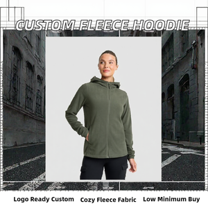 Sweat-shirts à capuche personnalisés en polaire 100% polyester 250 g/m² pour l'hiver, unis, teints, écologiques, vierges pour sublimation, blancs, broderie - Product Image 2
