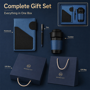 Custom Tri-Fold Faux Leather Office Gift Set Personalized Corporate Stationery Organizer With Multiple Compartments - Product Image 2