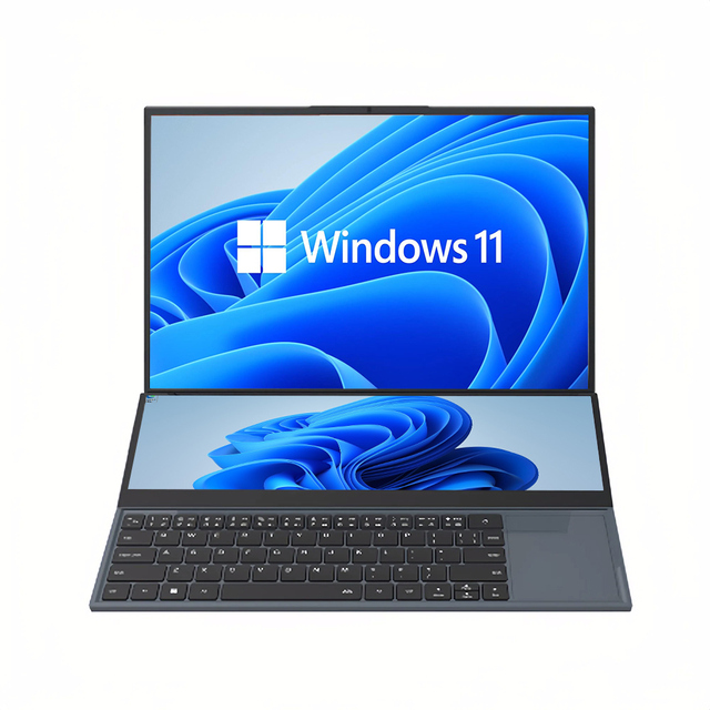 16+14 Inch Dual Touchscreen Office Laptop 64GB Memory Intel Core I7-10750H Win10 Dual Screen USB Type-C UK/US Plugs Computer