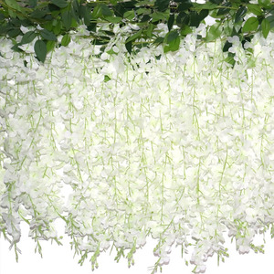 DAMAI Ghirlanda di Fiori Artificiali di Glicine in Plastica e Seta, 5 Pezzi, 36 Piedi, Bianca, Extra Grande, per Matrimoni, <span class=keywords><strong>Casa</strong></span>, Giardino, <span class=keywords><strong>Arco</strong></span> Esterno - Product Image 4