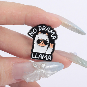 Drôle Lama Émail Pin Mignon Alpaga Broche Animal Signe <span class=keywords><strong>De</strong></span> Paix Badge Bijoux Cadeau pour Sac À Dos Vêtements En Gros - Product Image 4