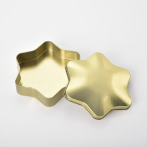 Boîte-cadeau en métal en forme d'étoile artistique Pot en étain imprimé offset Conteneur souvenir élégant - Product Image 1