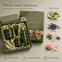 Diffuseur d'ambiance en rotin naturel AIKUN avec logo personnalisé, écologique, parfum moderne, idéal pour les cadeaux saisonniers