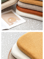 Zitkussen van traagschuim voor eetkamerstoelen, U-vormig zitkussen met bandjes, antislip rug, teddy fleece pluche hoes voor houten stoelen