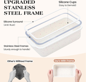 MUYULINS Molde Rectangular para Pan y Pastel de Silicona con Marco Metálico Reforzado, Antiadherente, Libre de BPA, Apto para LFGB - Product Image 2